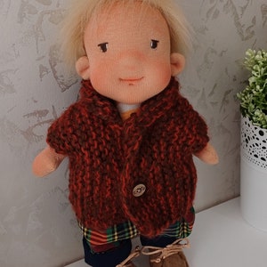 Boy Waldorf Doll, Wool Stuffed Doll, Organic Doll ,Gift For Brother zdjęcie 8