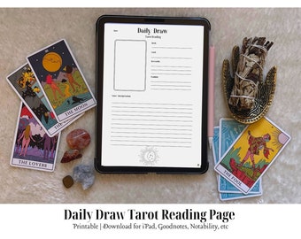 TAROT CARD Daily Draw Page | Printable + Download for iPad GoodNotes, Notability, etc.