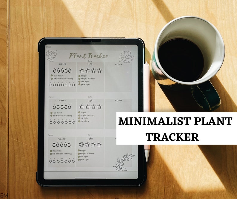 BUNDLE 3 pack: Minimalist Plant Trackers Digital Printable Download iPad Planner for GoodNotes, Notability, etc. image 4