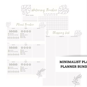 BUNDLE 3 pack: Minimalist Plant Trackers Digital Printable Download iPad Planner for GoodNotes, Notability, etc. image 1
