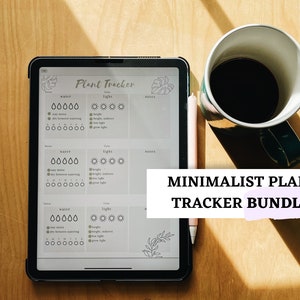 BUNDLE 3 pack: Minimalist Plant Trackers Digital Printable Download iPad Planner for GoodNotes, Notability, etc. image 3