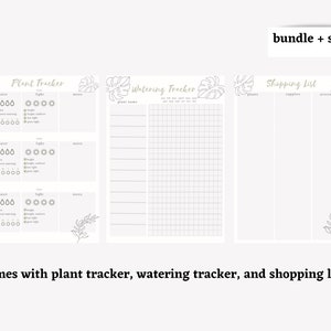 BUNDLE 3 pack: Minimalist Plant Trackers Digital Printable Download iPad Planner for GoodNotes, Notability, etc. image 2