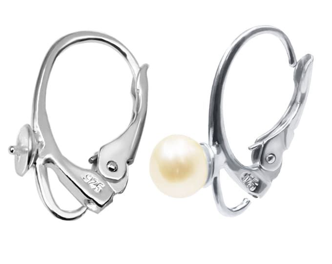 Lever back, Sterling Silver 925, 4 mm Bowl, 1,3g 925 silver