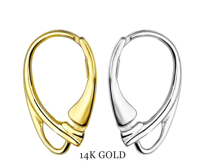 14K Gold Lever Back Pair 585 DIY and Earrings Repair