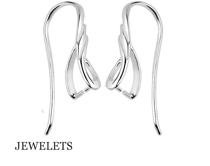 Sterling 925 Silver Ear Hook Pair, Earring Pinch Hook Blank, DIY Earrings