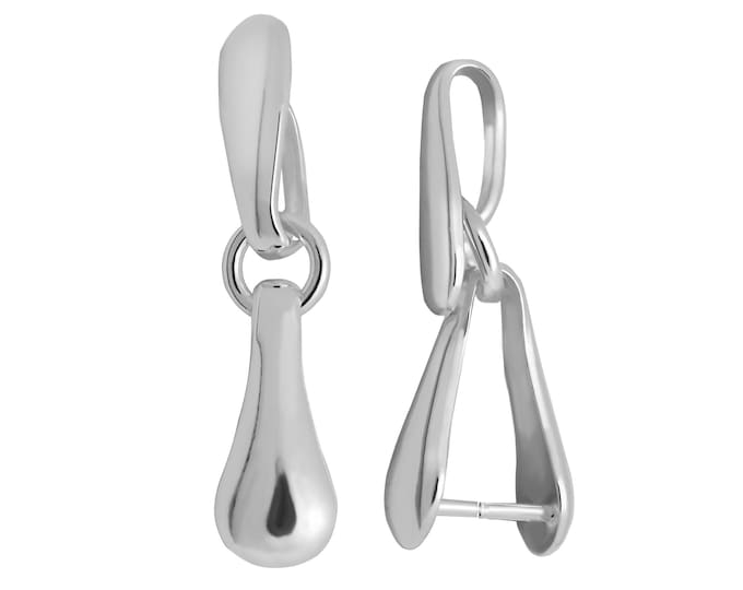 Sterling Silver Bail Holder for Stone or Crystal, Silver, Weight: 0,62 g, DIY Jewelry,