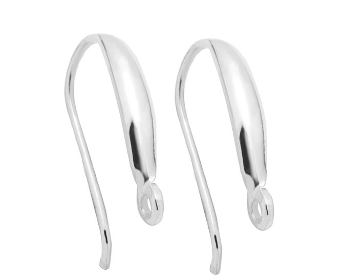 Silver Ear Hooks Pair 16 mm Height 10 mm Width, 0,6 g