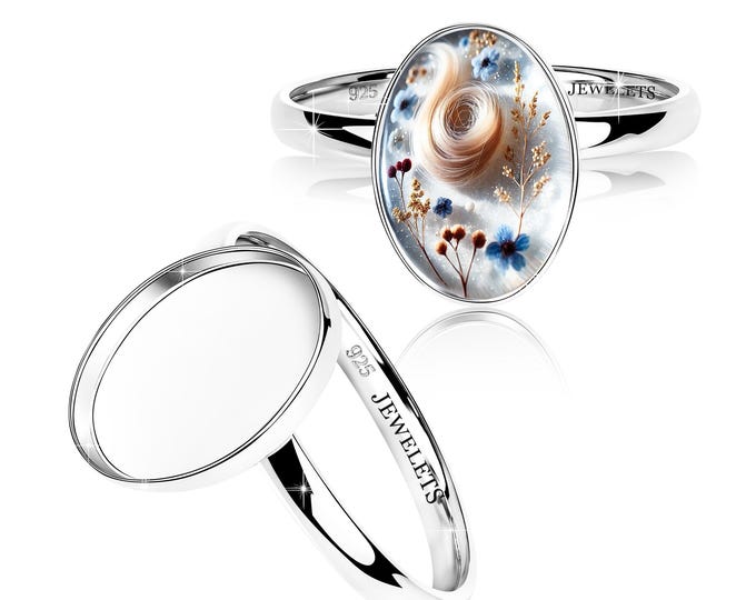 Sterling Silver Ring Blank – 10×14 mm Oval Bezel Cup | 925 Silver Base for DIY Resin, Cabochon & Keepsake Jewelry