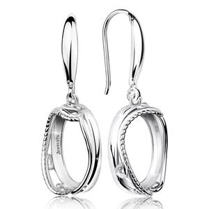 Silver Earring Blanks 10x14 Cabochon Base Jewelry Mountings