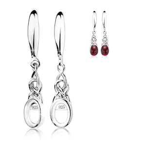 Oorbellen met Keltische knoop van sterling zilver – 5 x 7 mm, zetting met rand, doe-het-zelf sieraden