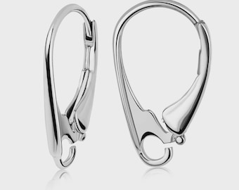 14K Fine Gold Lever Back Pair, 17mm Height, 10 mm Width, DIY Jewelry and Repair, LB014.14K