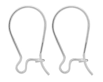 Ear Close Hooks, 925 Silver, Plain without Decorative Elements, 18 mm Height, 10 mm Width, Perfect Shape