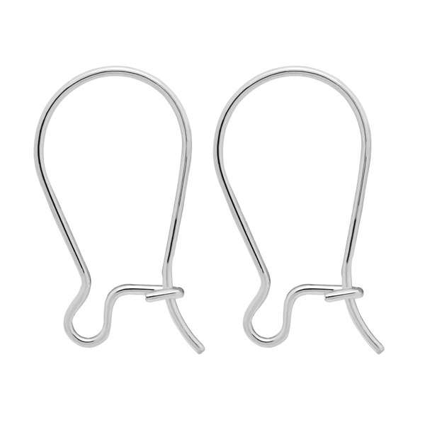 Ear Close Hooks, 925 Silver, Plain without Decorative Elements, 18 mm Height, 10 mm Width, Perfect Shape