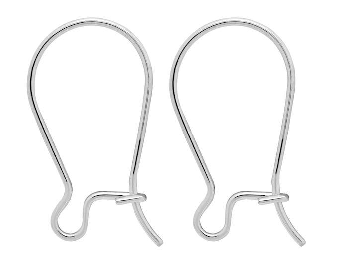 Ear Close Hooks, 925 Silver, Plain without Decorative Elements, 18 mm Height, 10 mm Width, Perfect Shape