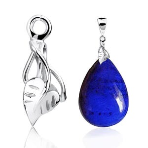Silver Pinch Bails Pendant Holder – Nature-Inspired Design for DIY Jewelry | Earring & Pendant Connector for Gemstones, Crystals