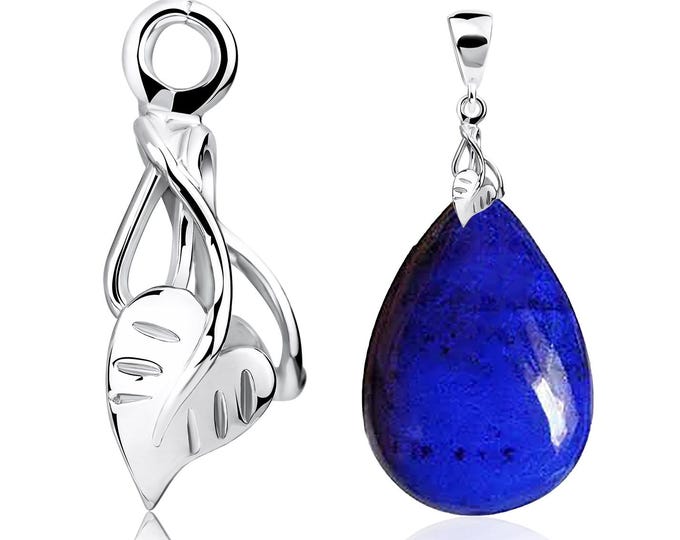 Silver Pinch Bails Pendant Holder – Nature-Inspired Design for DIY Jewelry | Earring & Pendant Connector for Gemstones, Crystals