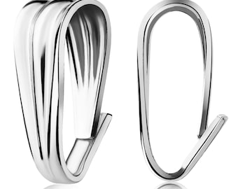 925 Silver Pendant Bail, Sterling Silver Pendant Closure, Small Triangle Shape,