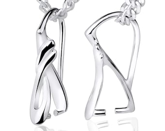 Silver Pendant Blank Finding – Clamped Pinch Bail DIY Closure for Gemstone & Crystal Pendants | Jewelry Making Supply