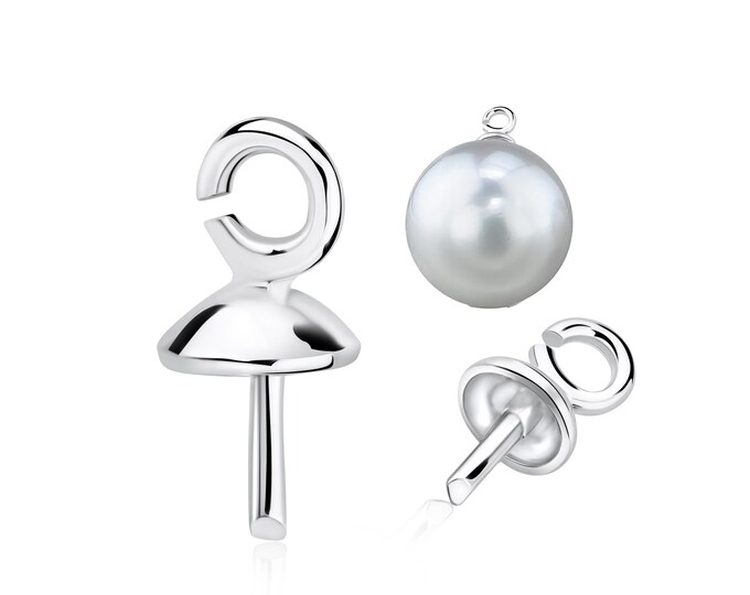 925 Sterling Silver Top Cap with Pin | DIY Jewelry Findings for Gemstone Beads or Pearl Pendants & Earrings, Jewelry Findings for Handmade