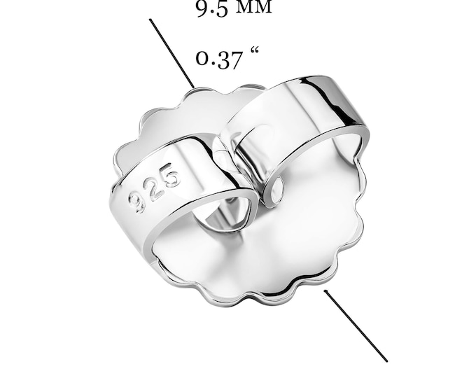 Large Silver Earring Backs – 1 pair 10mm Friction Nuts | Comfortable Push Backs Secure Stud Earring Holders | Hypoallergenic Non-Irritating