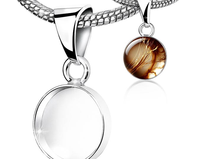 Sterling Silver Pendant Blank – 10 mm Round Bezel Cup (2 mm Deep) | Dangle DIY & Keepsake Jewelry Base | Mount for Resin or Cabochon