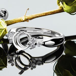 Anello in argento grezzo da 8 mm con montatura semi-automatica per gioielli fai da te - Base rotonda placcata in rodio con materiali per la creazione di gioielli per anelli personalizzati