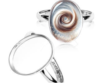 Sterling Silver Ring Blanks – 13x18 mm Oval Bezel Cup | 925 Silver Base for DIY Resin, Cabochon & Keepsake Jewelry