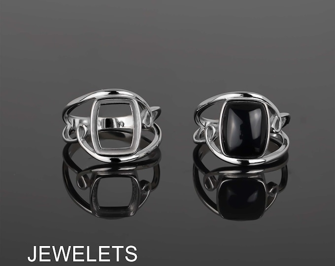 Solid Silver Ring Blank 10x12,4mm, Sterling Silver Blanks, Satatement 925 Silver Ring Blank,