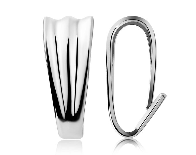 925 Silver Pendant Bail, Sterling Silver Pendant Closure, Small Triangle Shape,