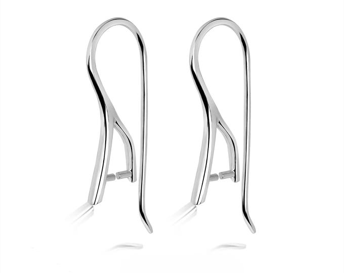 Sterling 925 Silver Ear Hook, Earring Pinch Hook, Gemstone or Crystal Ear Hook Blank, DIY Earring