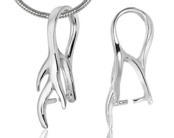 Silver Bail for Gemstones and Crystal Pendants – DIY Jewelry Findings for Handmade Necklaces and Artisan Designs