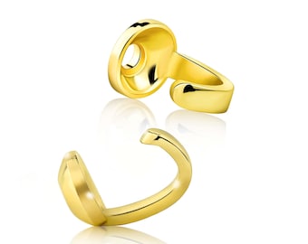 14K Gold End Cup – 1 pcs Bead Tip for Pearl Knotting, Gemstone Stringing, Cord End Connector for Necklaces, Fine Jewelry, Gold String Cap