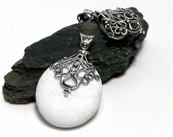 Sterling Silver Bail Pendant Blank, Large Size