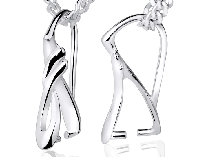 Silver Pendant Blank Findings Clamped Bail DIY Pendant Closure