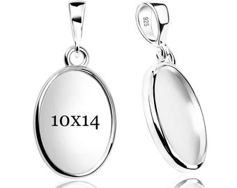 925 Sterling Silver Pendant Blank – 10×14 mm Bezel Cup (1 mm Deep) | DIY & Keepsake Jewelry Base | Fine Silver Mount for Resin or Cabochon