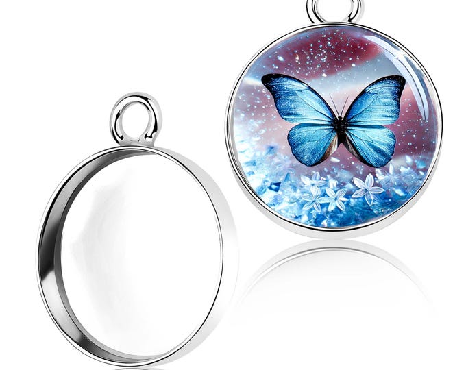 925 Silver Bezel Cup Round 14mm – Setting Blank for DIY Resin Jewelry, Charms, Pendants & Earrings Without Bail