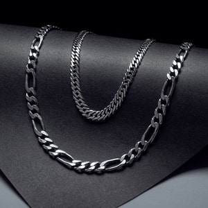 Sterling Silver Figaro Chain – 20 Inch, 3.9mm Wide Classic Silver Necklace for Men & Women