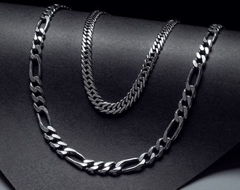 Sterling Silver Figaro Chain, Silver Figaro Necklace, 16" Sterling Silver Chain,  3.9mm, Gauge: 29,