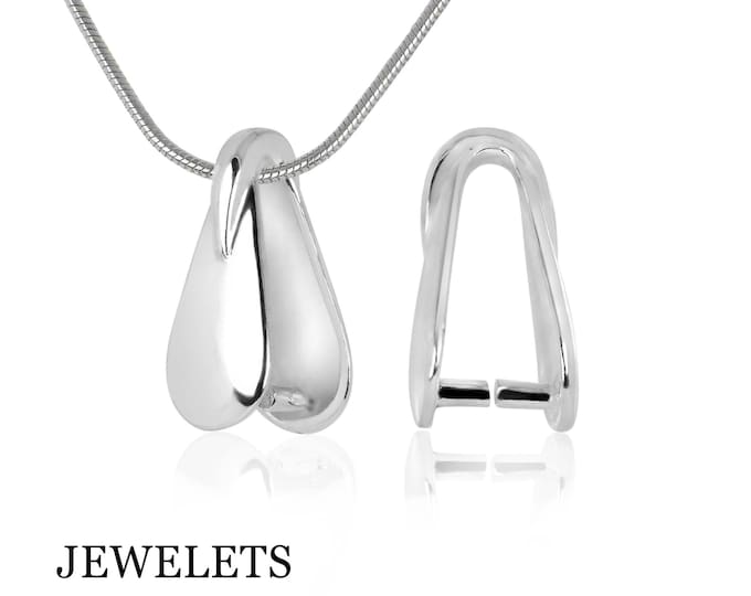 925 Silver Bail for Gemstones and Crystal Pendants, Clamped Bails, P017