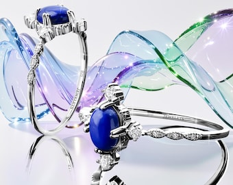 Gemstone Silver Ring: Rainbow Moonstone, Lapis Lazuli, Labradorite, Amethyst