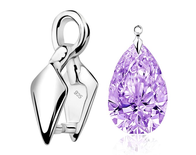 Silver Bail Closure for Gemstone or Crystal, DIY and Repair Jewelry