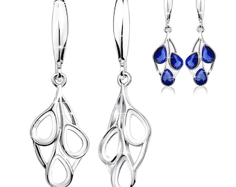 925 Silver Earring Blanks – 4×6 mm Pear Bezel Setting Pair | Rhodium Plated DIY Jewelry Findings