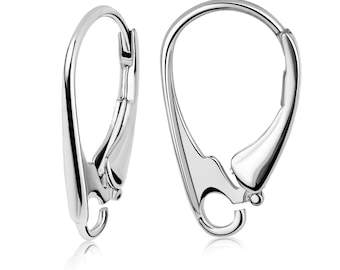 8K Fine Gold Lever Back Pair, 17mm Height, 10 mm Width, DIY Jewelry and Repair, LB014.8K