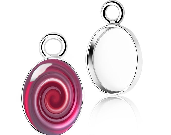 925 Silver Bezel Cup 8x10mm – Oval Setting for DIY Resin Jewelry, Charms, Pendants & Earrings Without Bail