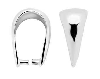 925 Silver Pendant Bail, 9,5 mm Height, 4,5 mm Width, 925 Silver