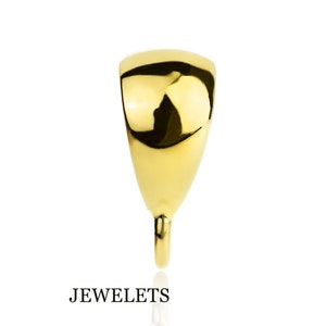 14 K Solid Gold Pendant Bail, 11 mm Height, Front 3.5 mm Width, 0.48 g, Solid White and Yellow Gold