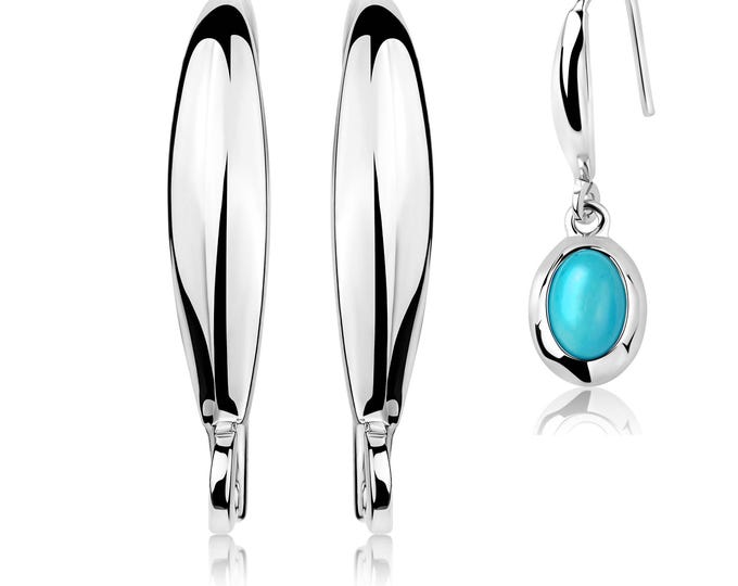 Silver Ear Hooks – 1 Pair Rhodium & Silver Plated Hooks for DIY Earrings, Hypoallergenic Jewelry Findings for Handmade Crafts