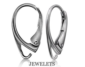 Sterling Silver 925 Leverback Earring Findings – Black Patina Finish, Vintage Oxidized Look, Vintage 925 Closure