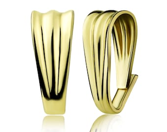 14K Solid Gold Bail Pendant Closure, Triangle Shape Small,
