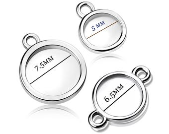 Silver Bezel Setting Pendant, Earrings, Bracelets Frame for Resine and Cabochone